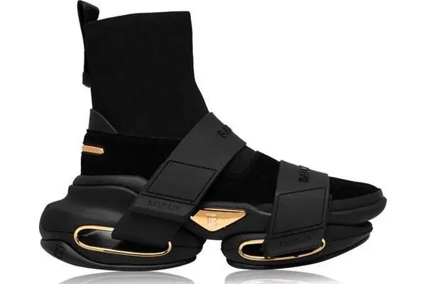 BALMAIN - HIGH TOP LEATHER SNEAKERS - https://treadfitpro.com/